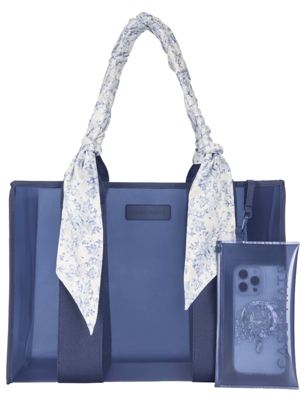 Case-Mate Something Navy Twilly Jelly Tote Navy Floral Scarf Bag NWT